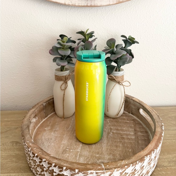 Starbucks Other - Starbucks Vibrant Yellow and Green Thermos